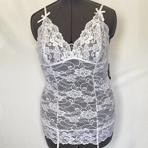 Genhoo White Sexy Lace & Garter Belt Lingerie.NWOT